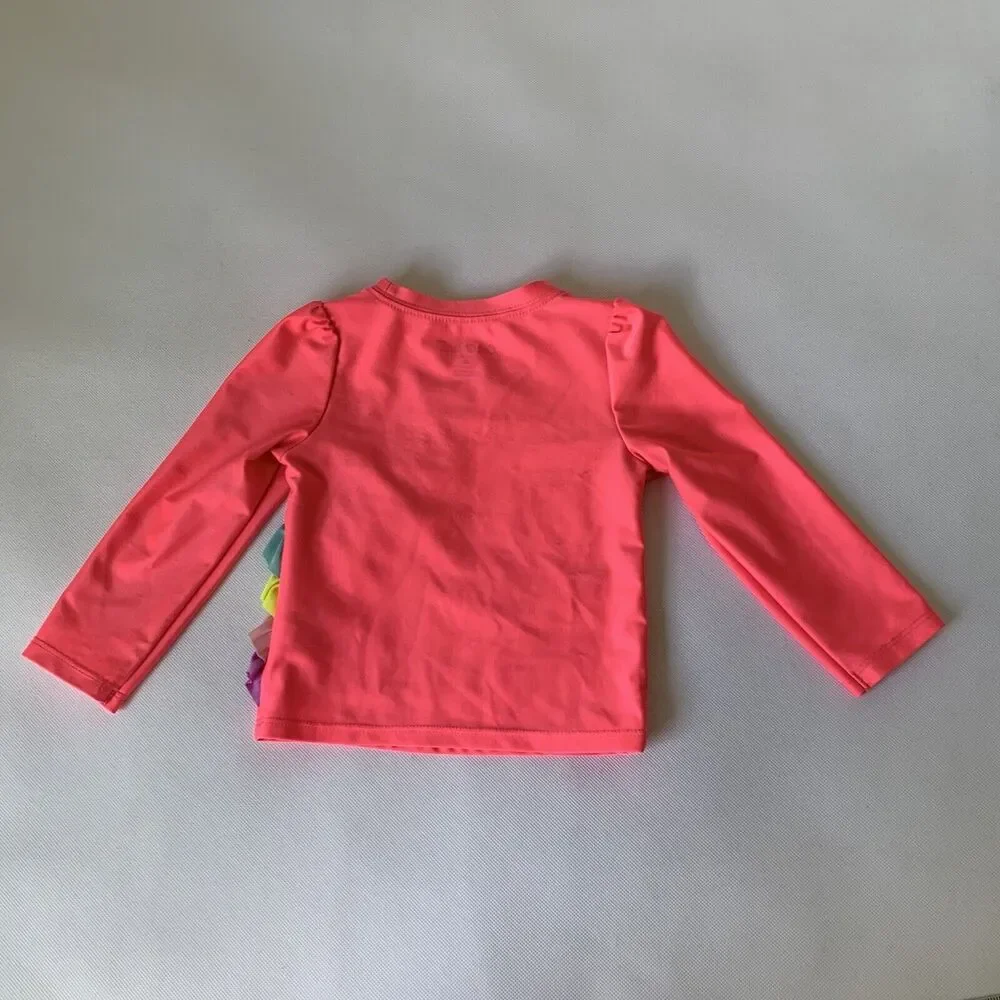Cat‎ & Jack Rashguard Swim Shirt Toddler Girl 2T Pink Unicorn Long Sleeve Beach